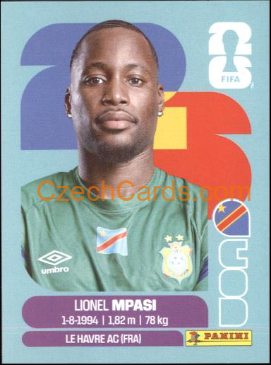 Lionel Mpasi-Nzau 2026 Panini World Cup Sticker #COD2