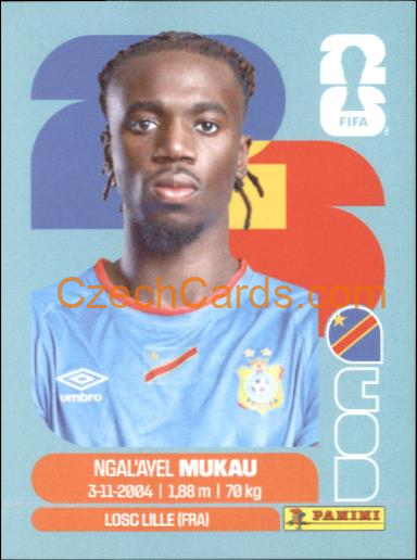 Ngal'ayel Mukau 2026 Panini World Cup Sticker #COD9