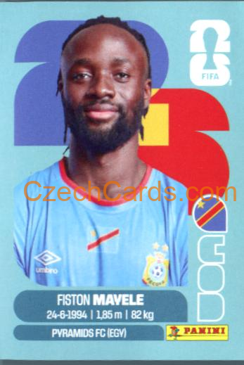 Fiston Mayele 2026 Panini World Cup Sticker #COD18
