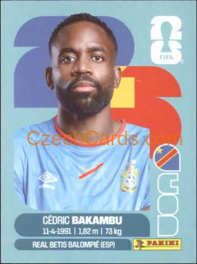 Cédric Bakambu 2026 Panini World Cup Sticker #COD19