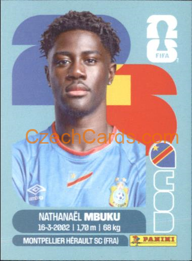 Nathanaël Mbuku 2026 Panini World Cup Sticker #COD20