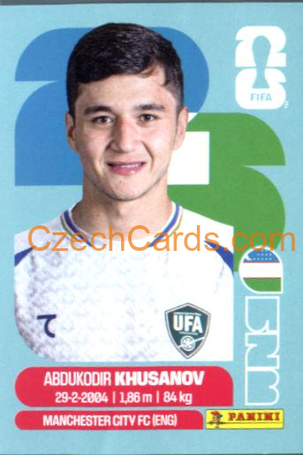 Abdukodir Khusanov 2026 Panini World Cup Sticker #UZB9