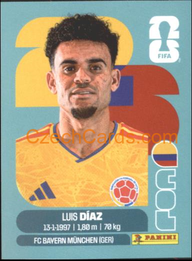 Luis Diaz 2026 Panini World Cup Sticker #COL20