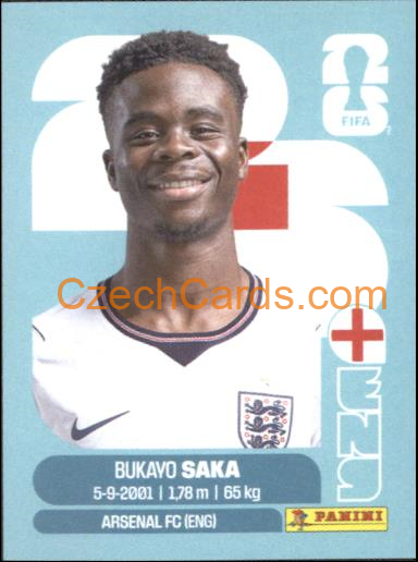 Bukayo Saka 2026 Panini World Cup Sticker #ENG17
