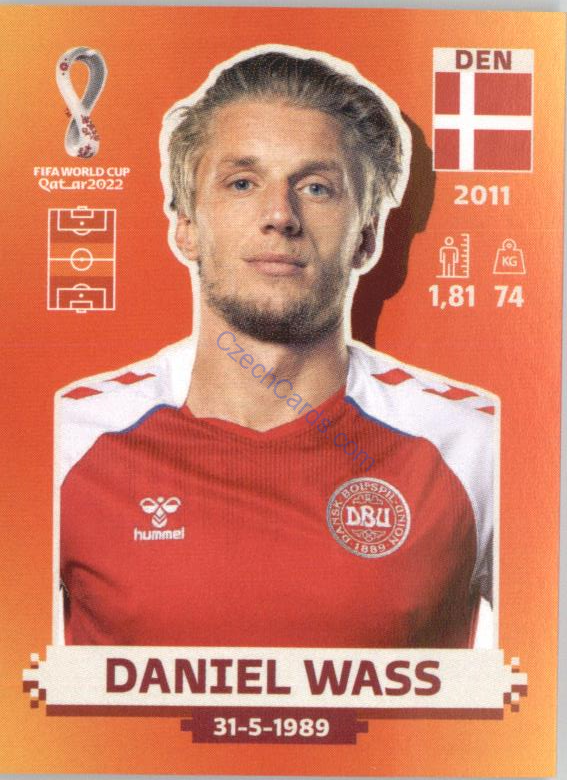 Daniel Wass 2022 Panini WC Qatar Sticker #DEN 14
