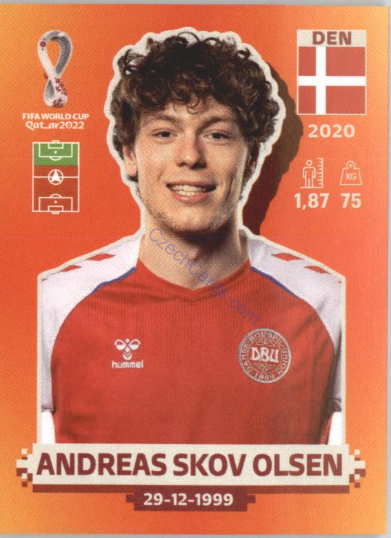 Andreas Skov Olsen 2022 Panini WC Qatar Sticker #DEN 18