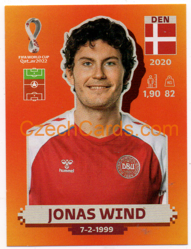 Jonas Wind 2022 Panini WC Qatar Sticker #DEN 19