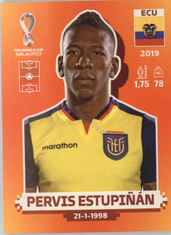 Pervis Estupiñán 2022 Panini WC Qatar Sticker #ECU 6