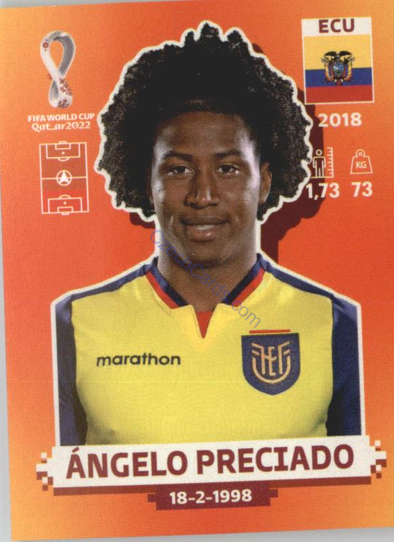 Ángelo Preciado 2022 Panini WC Qatar Sticker #ECU 8