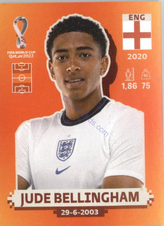 Jude Bellingham 2022 Panini WC Qatar Sticker #ENG 10