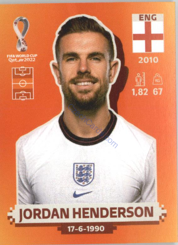Jordan Henderson 2022 Panini WC Qatar Sticker #ENG 12