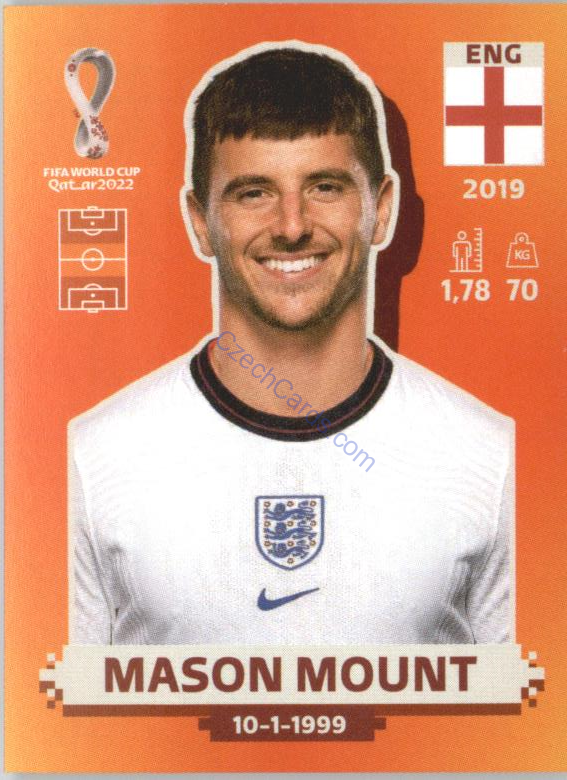 Mason Mount 2022 Panini WC Qatar Sticker #ENG 13