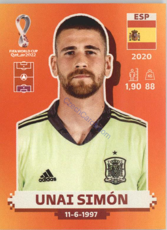 Unai Simón 2022 Panini WC Qatar Sticker #ESP 2