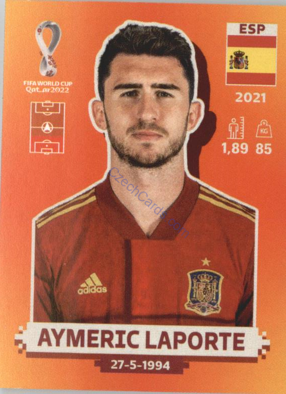 Aymeric Laporte 2022 Panini WC Qatar Sticker #ESP 7