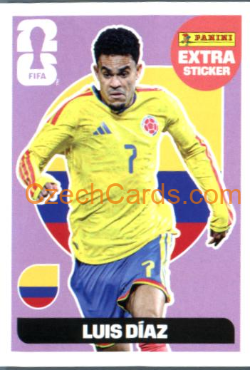 Luis Diaz 2026 Panini World Cup Sticker Extra Purple