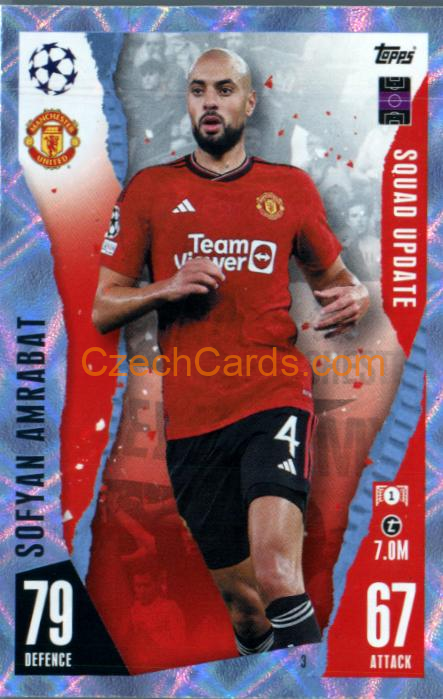 Sofyan Amrabat 2023/24 Topps Match Attax Extra Crystal Parallel #3
