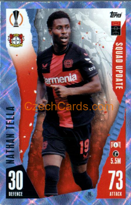 Nathan Tella 2023/24 Topps Match Attax Extra Crystal Parallel #16