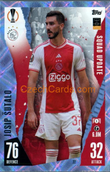 Josip Šutalo 2023/24 Topps Match Attax Extra Crystal Parallel #22
