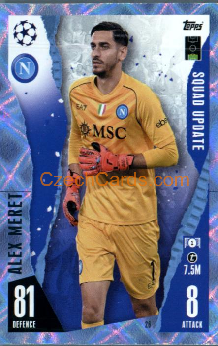 Alex Meret 2023/24 Topps Match Attax Extra Crystal Parallel #26