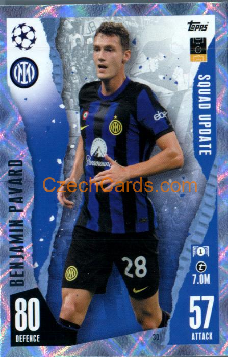 Benjamin Pavard 2023/24 Topps Match Attax Extra Crystal Parallel #30