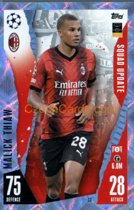 Malick Thiaw 2023/24 Topps Match Attax Extra Crystal Parallel #33