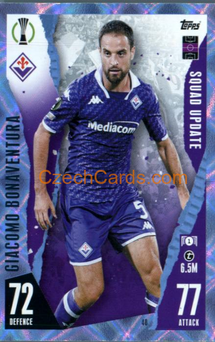 Giacomo Bonaventura 2023/24 Topps Match Attax Extra Crystal Parallel #40