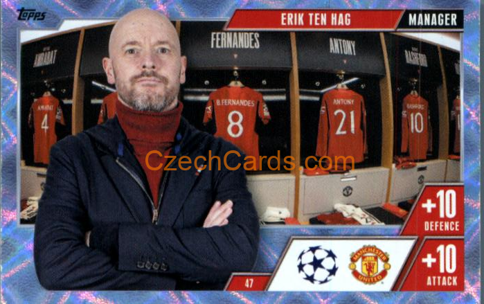 Erik Ten Hag 2023/24 Topps Match Attax Extra Crystal Parallel #47