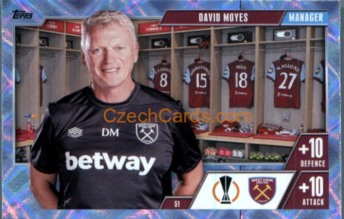 David Moyes 2023/24 Topps Match Attax Extra Crystal Parallel #51