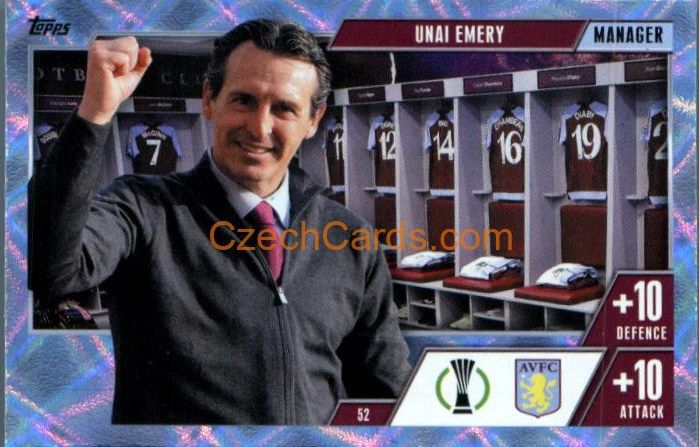 Unai Emery 2023/24 Topps Match Attax Extra Crystal Parallel #52