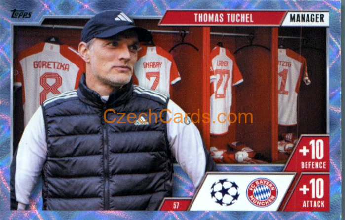 Thomas Tuchel 2023/24 Topps Match Attax Extra Crystal Parallel #57