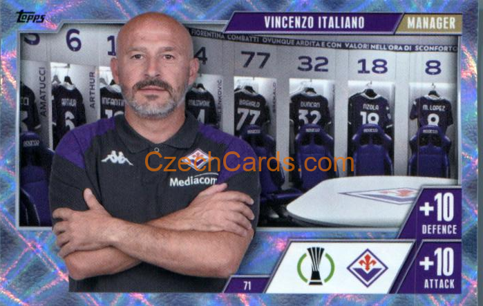 Vincenzo Italiano 2023/24 Topps Match Attax Extra Crystal Parallel #71