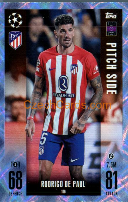 Rodrigo De Paul 2023/24 Topps Match Attax Extra Crystal Parallel #106