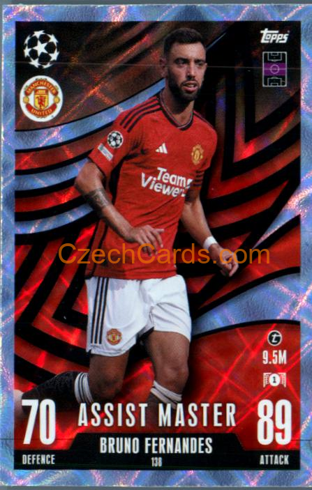 Bruno Fernandes 2023/24 Topps Match Attax Extra Crystal Parallel #138