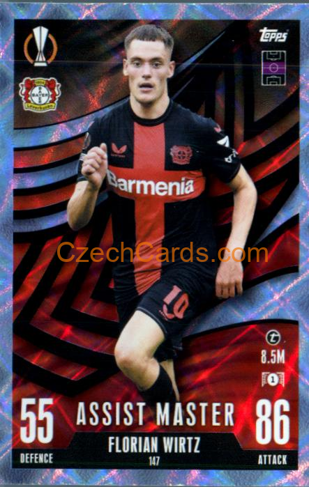 Florian Wirtz 2023/24 Topps Match Attax Extra Crystal Parallel #147