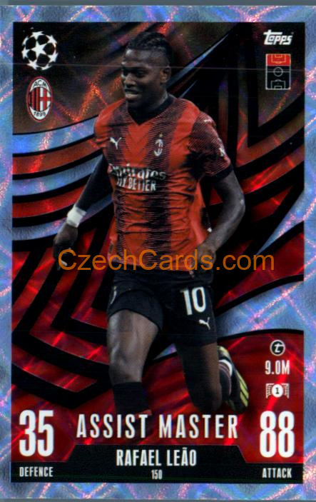 Rafael Leao 2023/24 Topps Match Attax Extra Crystal Parallel #150