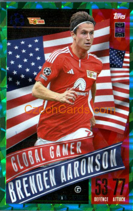 Brenden Aaronson 2023/24 Topps Match Attax Extra Green Parallel #208