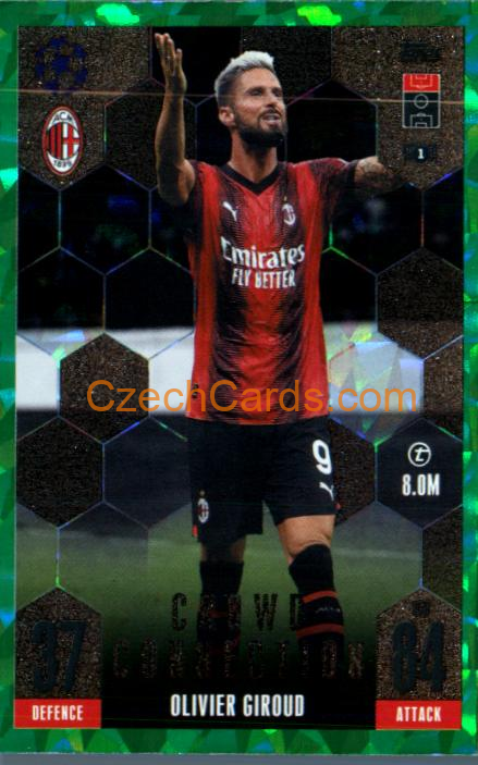 Olivier Giroud 2023/24 Topps Match Attax Extra Green Parallel #250