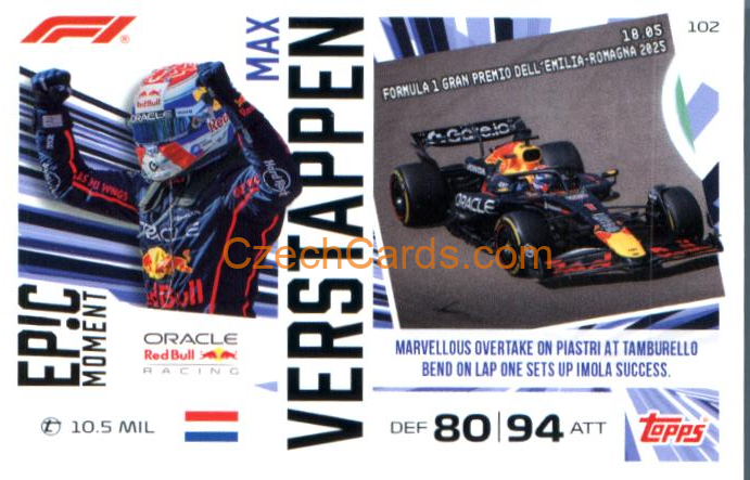 Max Verstappen 2026 Turbo Attax #102