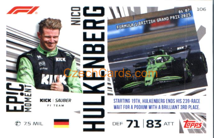 Nico Hulkenberg 2026 Turbo Attax #106