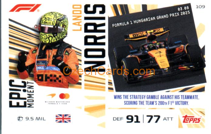 Lando Norris 2026 Turbo Attax #109