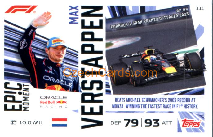 Max Verstappen 2026 Turbo Attax #111