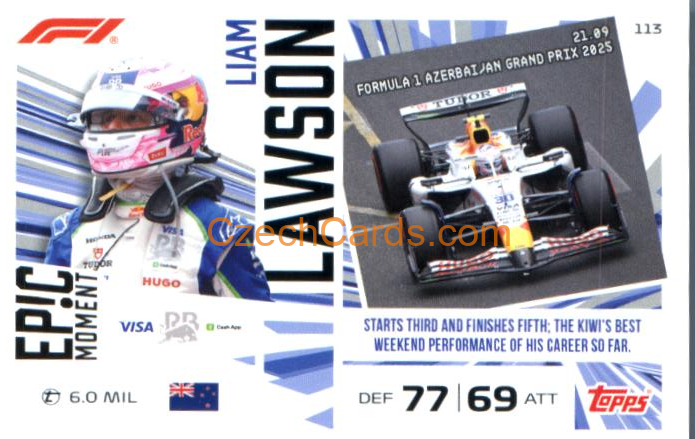 Liam Lawson 2026 Turbo Attax #113