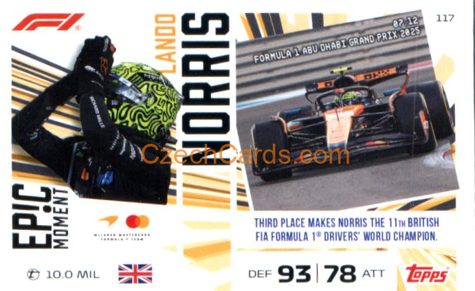 Lando Norris 2026 Turbo Attax #117