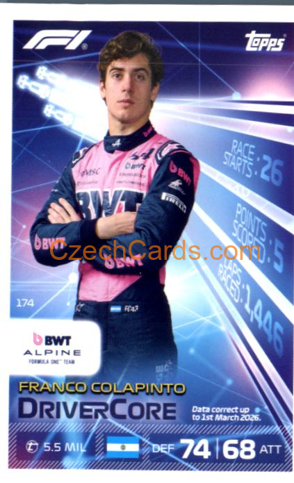 Franco Colapinto 2026 Turbo Attax #174