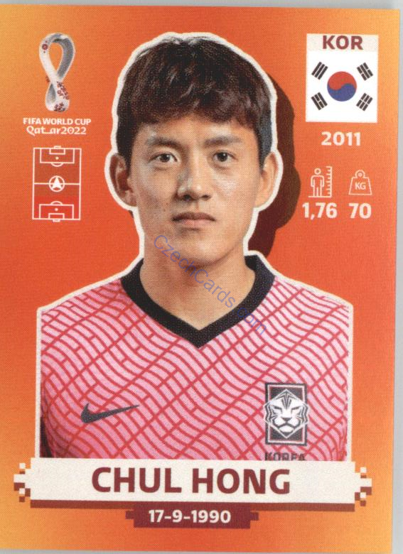 Chul Hong 2022 Panini WC Qatar Sticker #KOR 4