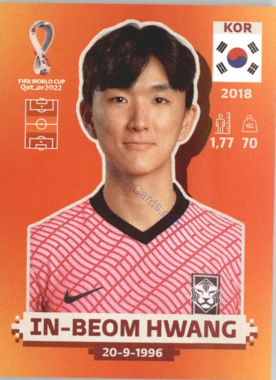 In-beom Hwang 2022 Panini WC Qatar Sticker #KOR 10