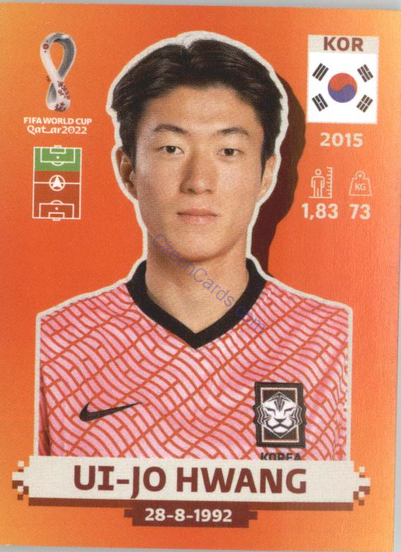 Ui-jo Hwang 2022 Panini WC Qatar Sticker #KOR 16