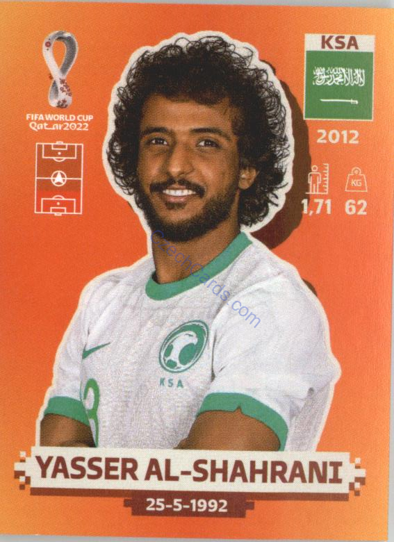 Yasser Al-Shahrani 2022 Panini WC Qatar Sticker #KSA 8