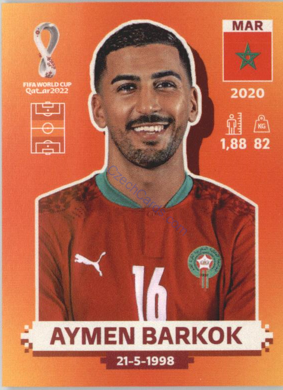 Aymen Barkok 2022 Panini WC Qatar Sticker #MAR 11