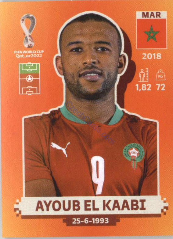 Ayoub El Kaabi 2022 Panini WC Qatar Sticker #MAR 15